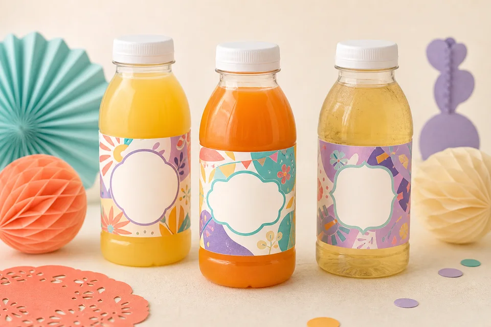 Botellas con etiquetas personalizadas para celebraciones